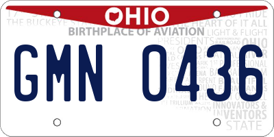 OH license plate GMN0436