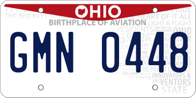 OH license plate GMN0448