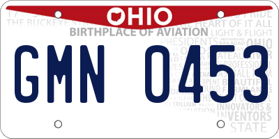 OH license plate GMN0453