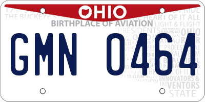 OH license plate GMN0464
