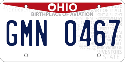 OH license plate GMN0467
