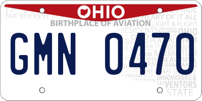 OH license plate GMN0470
