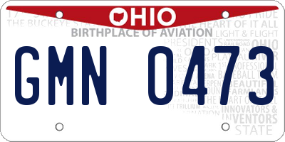 OH license plate GMN0473