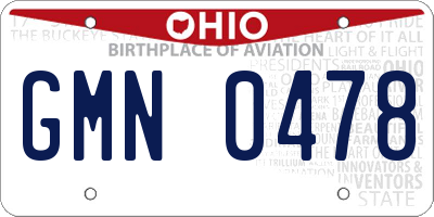 OH license plate GMN0478