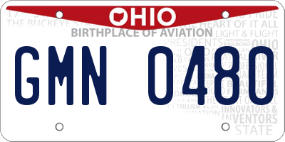 OH license plate GMN0480