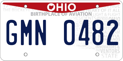 OH license plate GMN0482