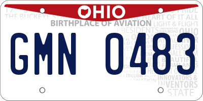 OH license plate GMN0483