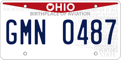 OH license plate GMN0487