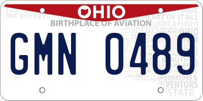 OH license plate GMN0489