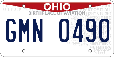 OH license plate GMN0490