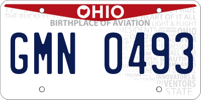 OH license plate GMN0493