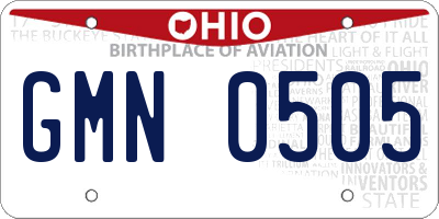 OH license plate GMN0505