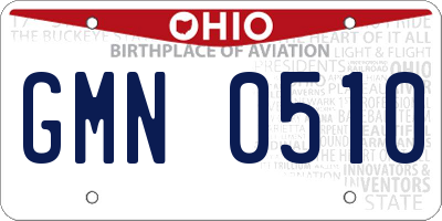 OH license plate GMN0510