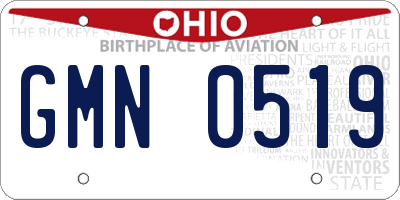 OH license plate GMN0519