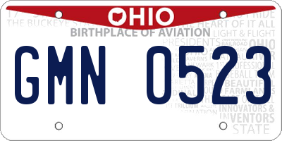 OH license plate GMN0523