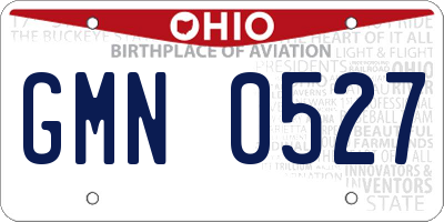 OH license plate GMN0527