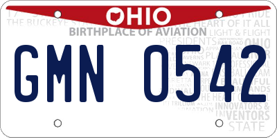 OH license plate GMN0542