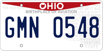 OH license plate GMN0548