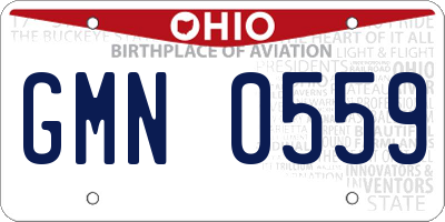 OH license plate GMN0559
