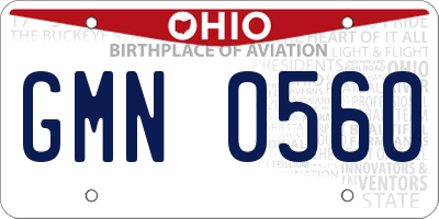OH license plate GMN0560