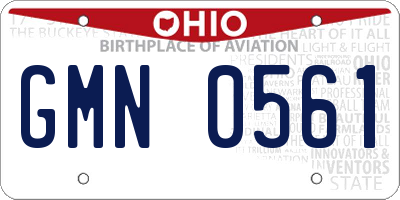 OH license plate GMN0561