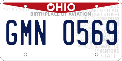 OH license plate GMN0569