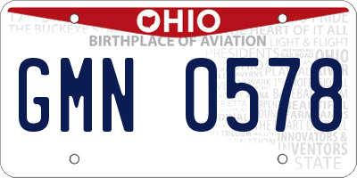 OH license plate GMN0578