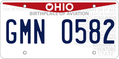 OH license plate GMN0582