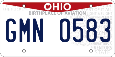 OH license plate GMN0583