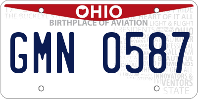 OH license plate GMN0587