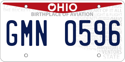 OH license plate GMN0596