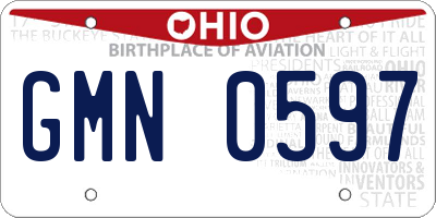 OH license plate GMN0597