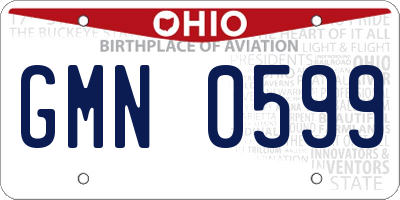 OH license plate GMN0599