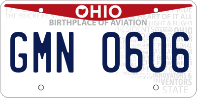 OH license plate GMN0606