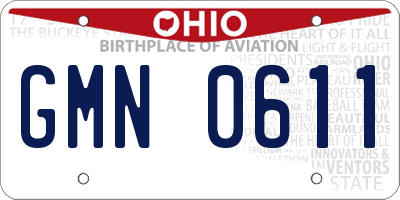OH license plate GMN0611