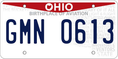 OH license plate GMN0613