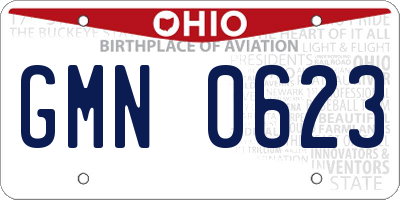 OH license plate GMN0623