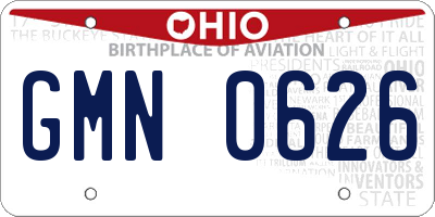 OH license plate GMN0626