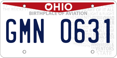 OH license plate GMN0631