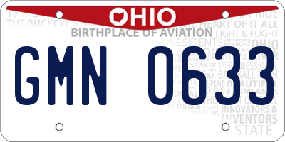 OH license plate GMN0633