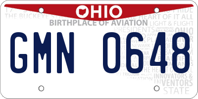OH license plate GMN0648