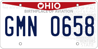 OH license plate GMN0658