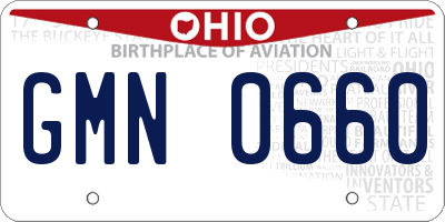 OH license plate GMN0660