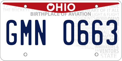 OH license plate GMN0663