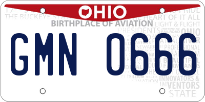 OH license plate GMN0666