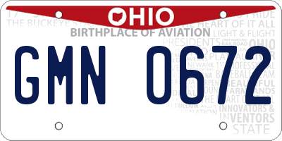 OH license plate GMN0672