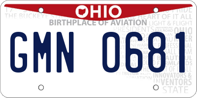 OH license plate GMN0681