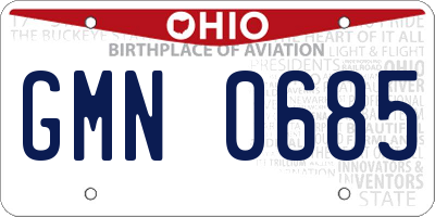 OH license plate GMN0685