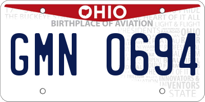 OH license plate GMN0694