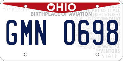 OH license plate GMN0698